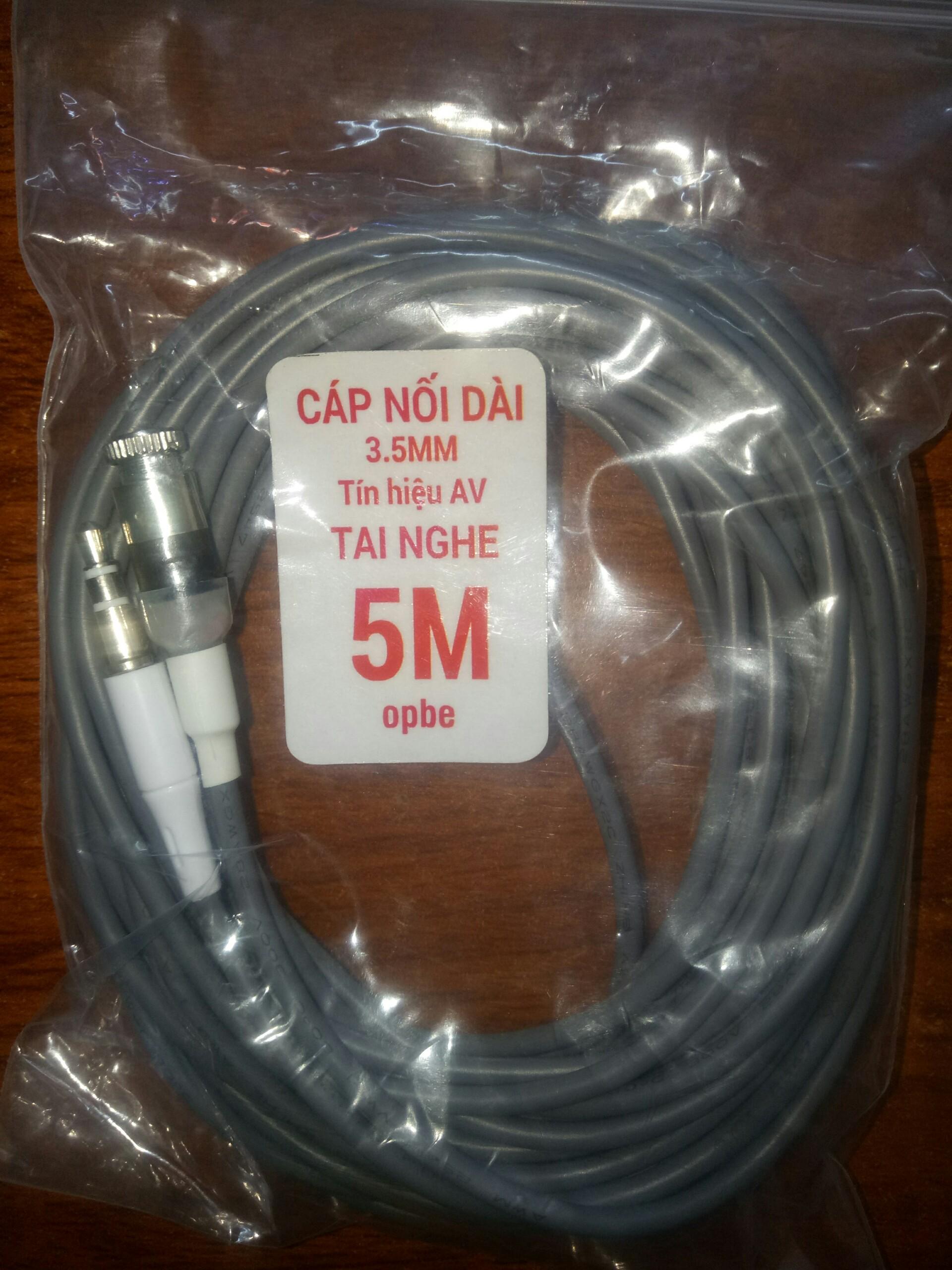 Dây loa nối dài 3.5mm tín hiệu AV-tai nghe 5M loại tốt - Xám