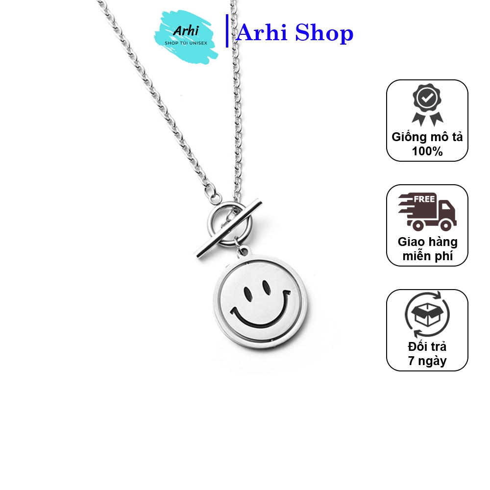 Dây Chuyền Hình Mặt Cười + Buồn Thay Đổi Mặt Dây Chuyền Linh Hoạt Chất Liệu Titan Arhi Shop