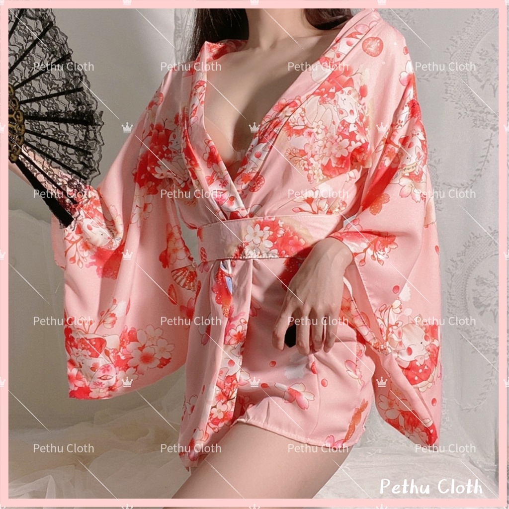 ❤️ kimono Sexy❤️Nhật bản ngủ Đồ lót định hình đồ lót bộ đồ lót Quần lót nữ -- không Socks Freesize 4