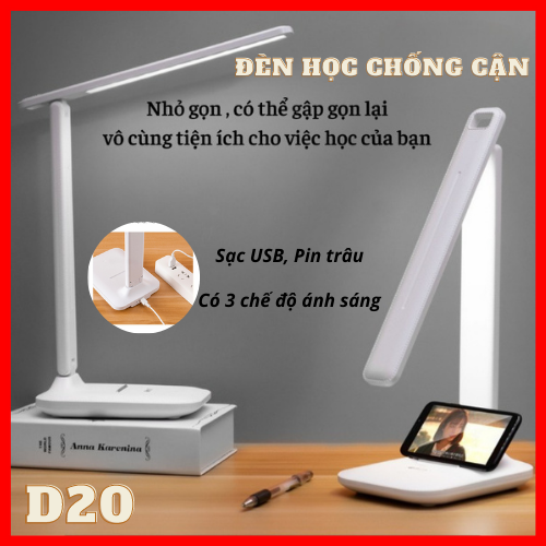 Đèn led để bàn làm việc, đèn đọc sách chống cận, đèm học cho bé, đèn có ánh sáng chống cận thị gấp gọn giá rẻ