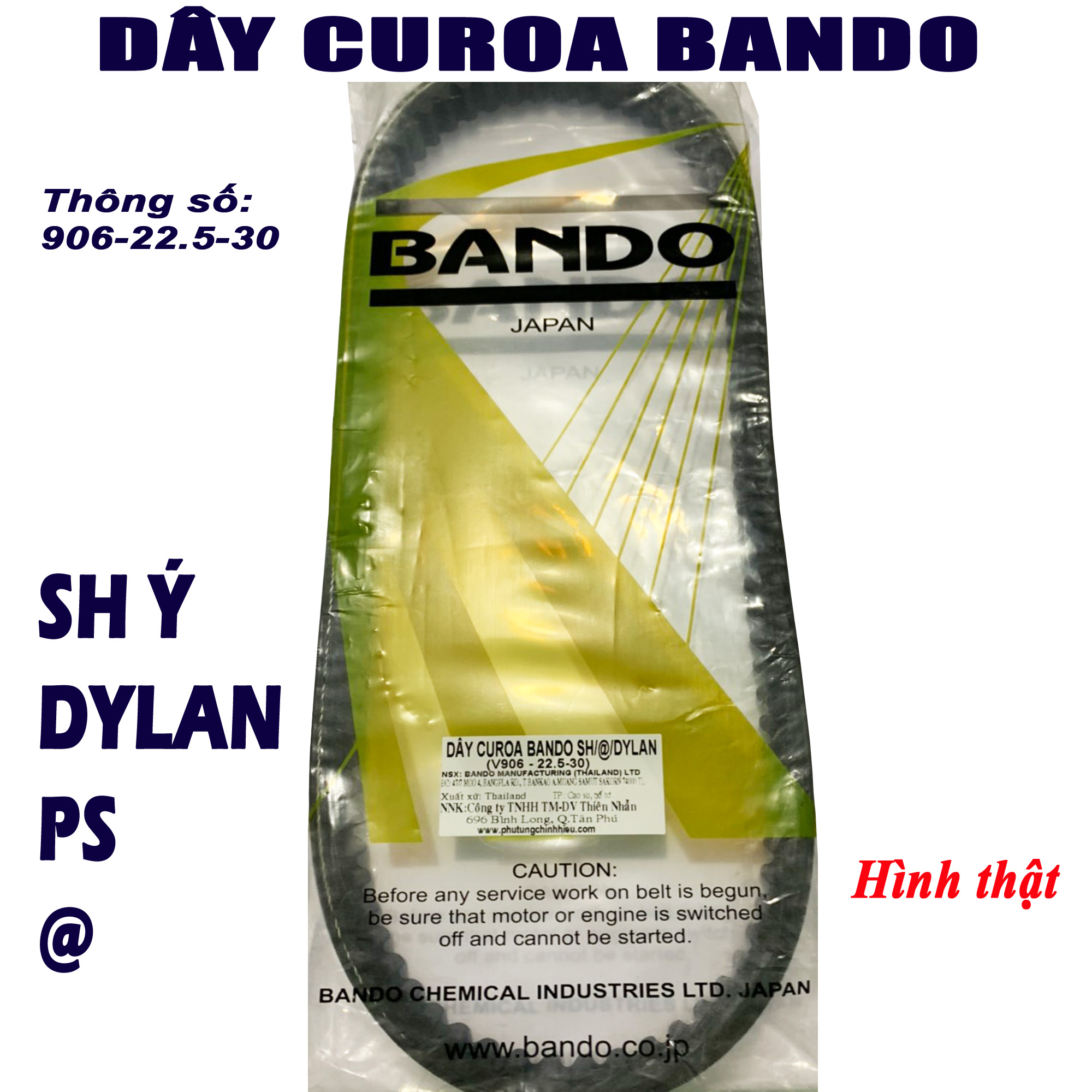 Dây curoa Honda Sh ý Dylan PS A Còng - Thái Lan