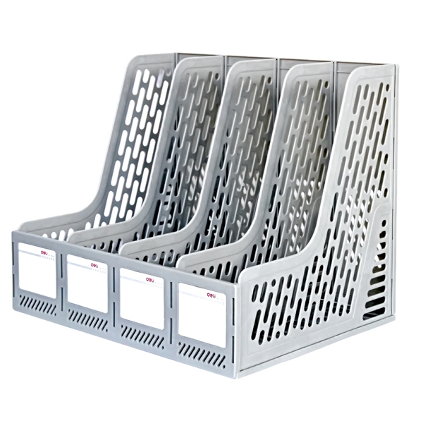 Giá tài liệu nhựa đứng 4 ngăn deli 9846