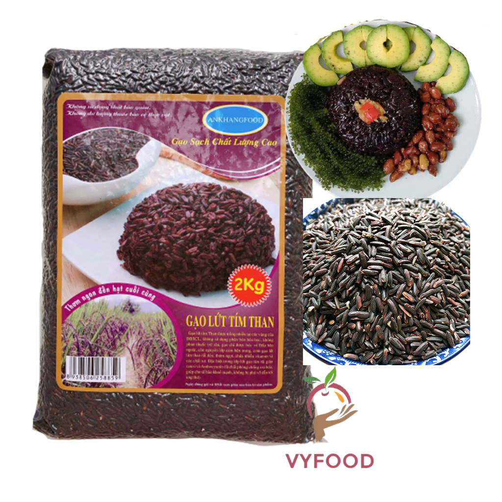 Gạo lứt tím than siêu dẻo, không cần ngâm, giúp giảm cân, giữ dáng, gạo lức tím than ăn kiêng, điều hòa đường huyết