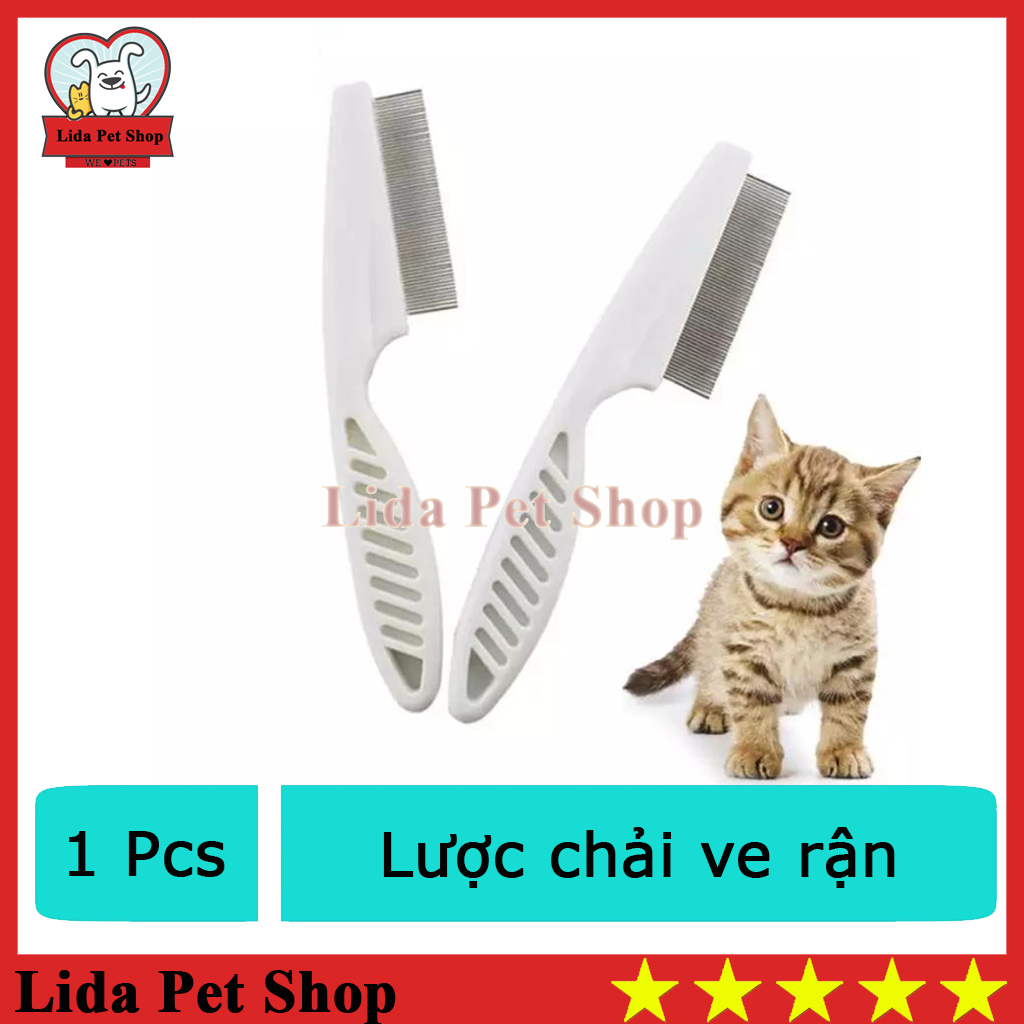 HN - Lược chải ve rận, lược chải lông chó mèo (2 Size lớn 18cm, nhỏ 14cm) - Lida Pet Shop