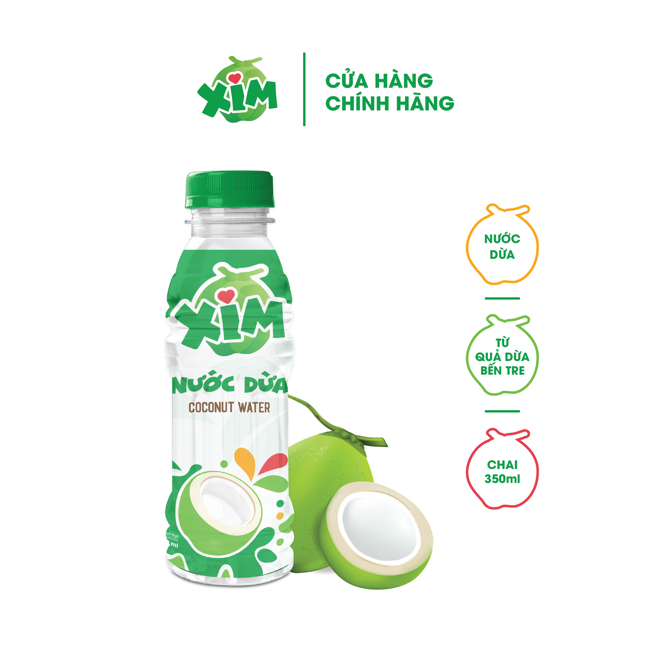 ]nước dừa xim chai pet 350ml