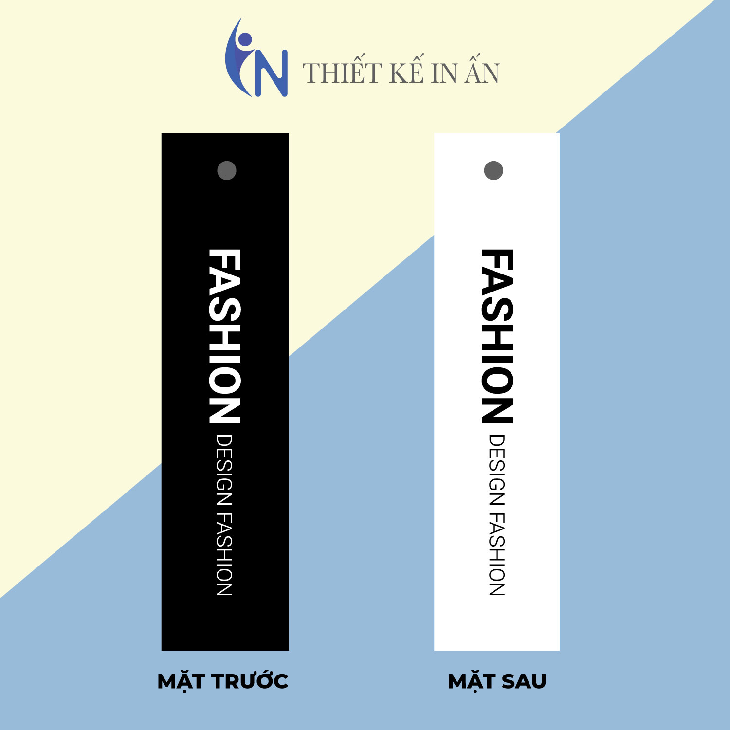 [HCM]Mác quần áo Tag nhãn quần áo  IN GIÁ RẺ cho shop bán hàng quần áo thời trang bìa cứng cán màng chất lượng cao - Gói 100 bộ - size 2x9cm