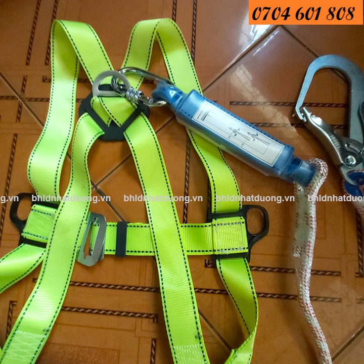 Dây an toàn toàn thân 1 móc lớn có giảm sốc hptx11-plgx, dây đai an toàn làm việc trên cao tiêu chuẩn tcvn