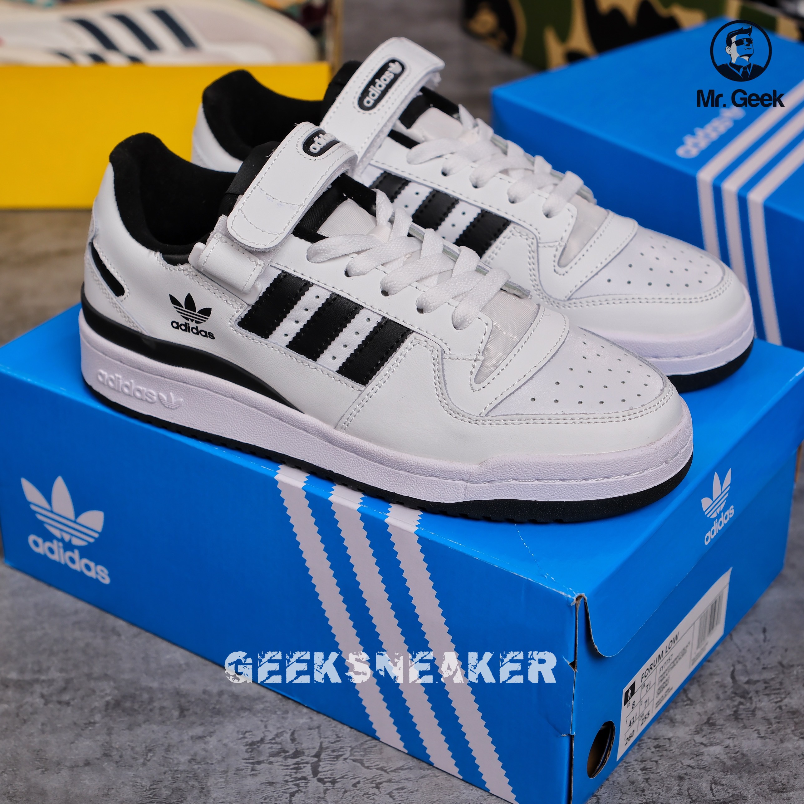 Giày Sneaker cổ thấp Adi.das Forum 84 Black White - Đen Trắng