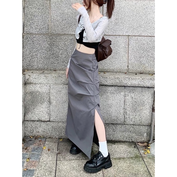 Chân váy dài xẻ nhúm v14 | sugarblingbling