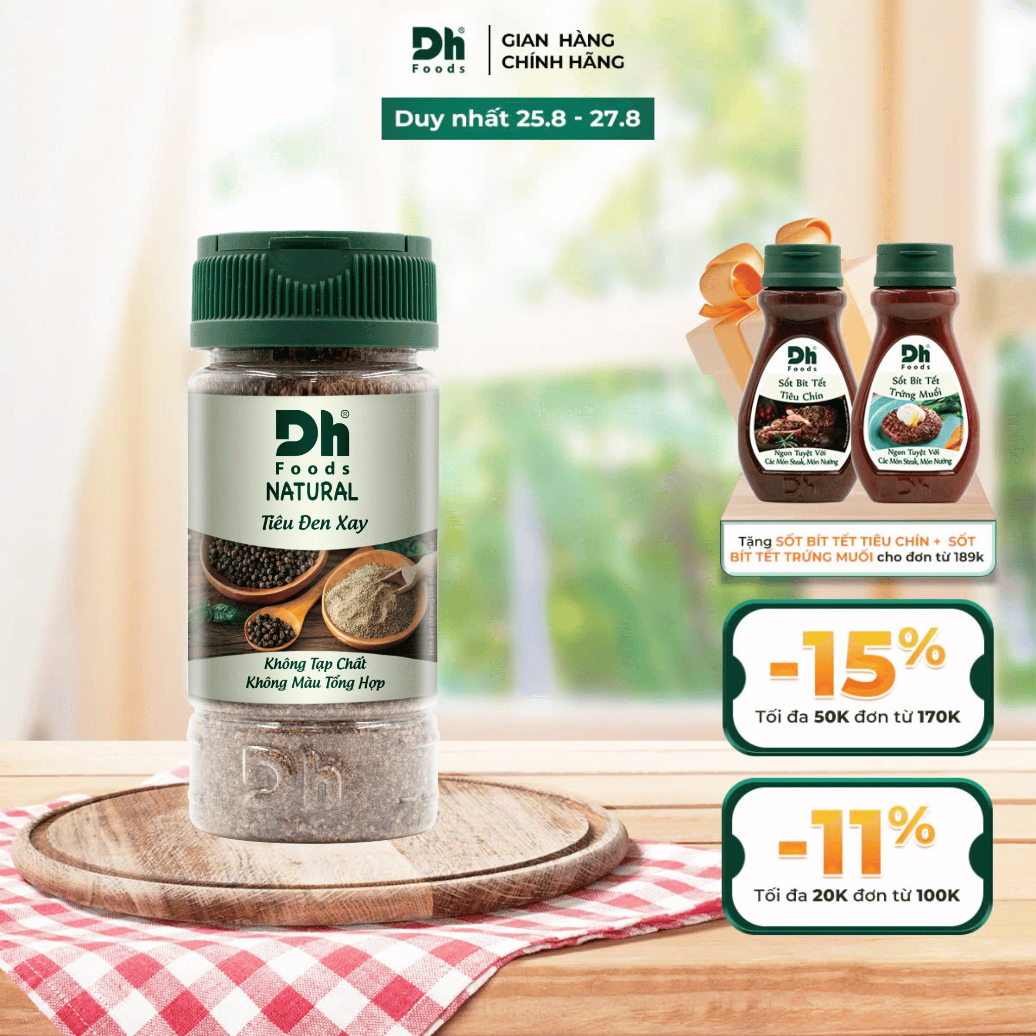 Natural tiêu đen xay dh foods hũ 45gr
