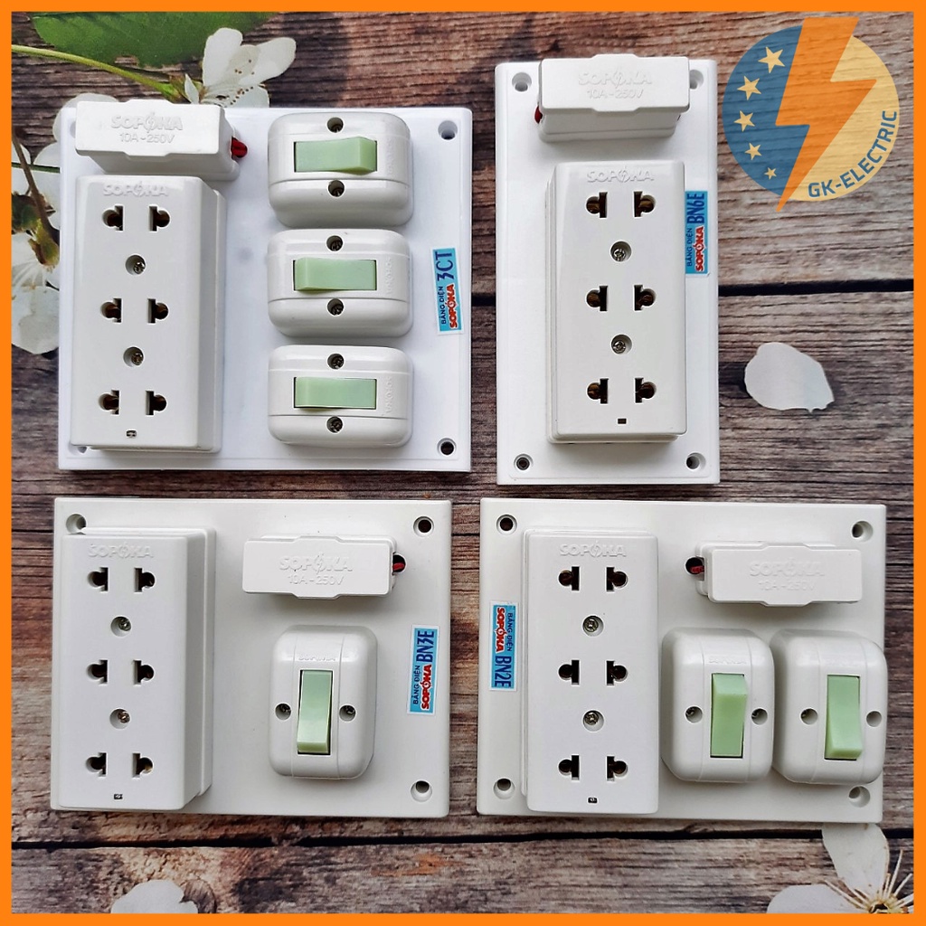 Bảng điện nổi lắp sẵn sopoka 10a-250v