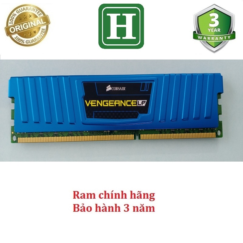 [HCM]Ram PC DDR3 4Gb bus 1333 over clock 1600 ram tản nhiệt bộ hiệu Corsair VENGEANCE LP tháo máy chính hãng bảo hành 3 năm