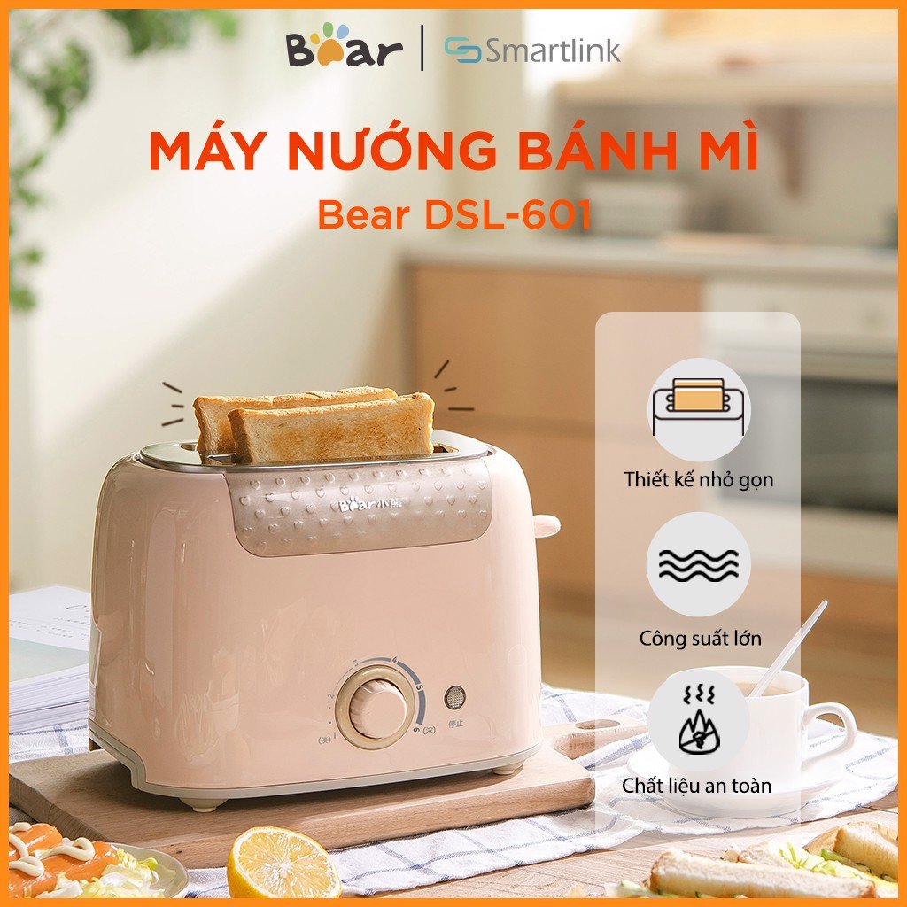 Máy nướng bánh mì bear dsl-601 - hàng chính hãng - bảo hành 18 tháng