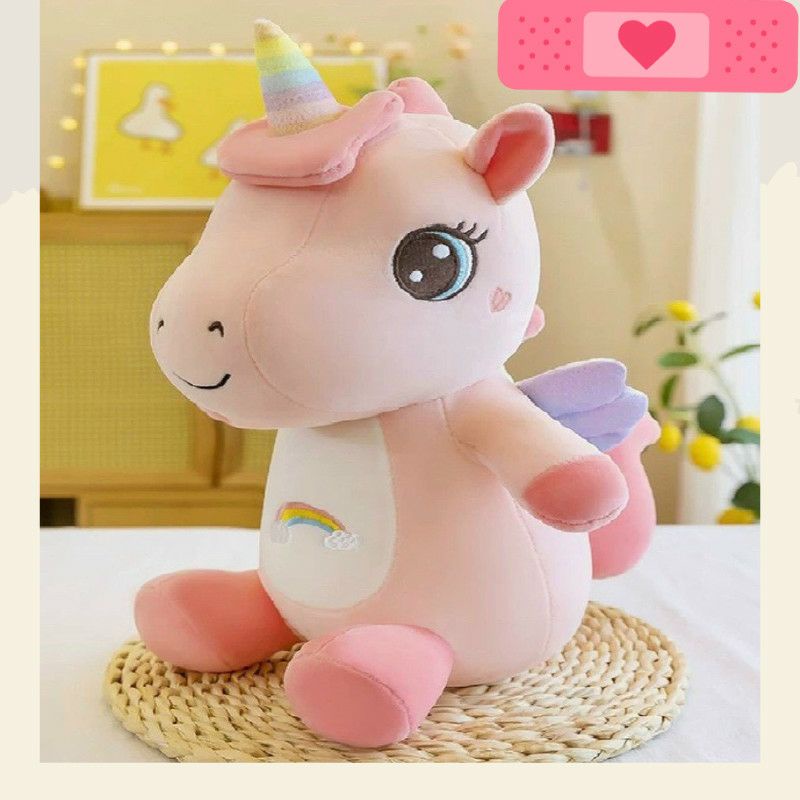 Pony kỳ lân cánh ngồi 30cm màu hồng pink dễ thương