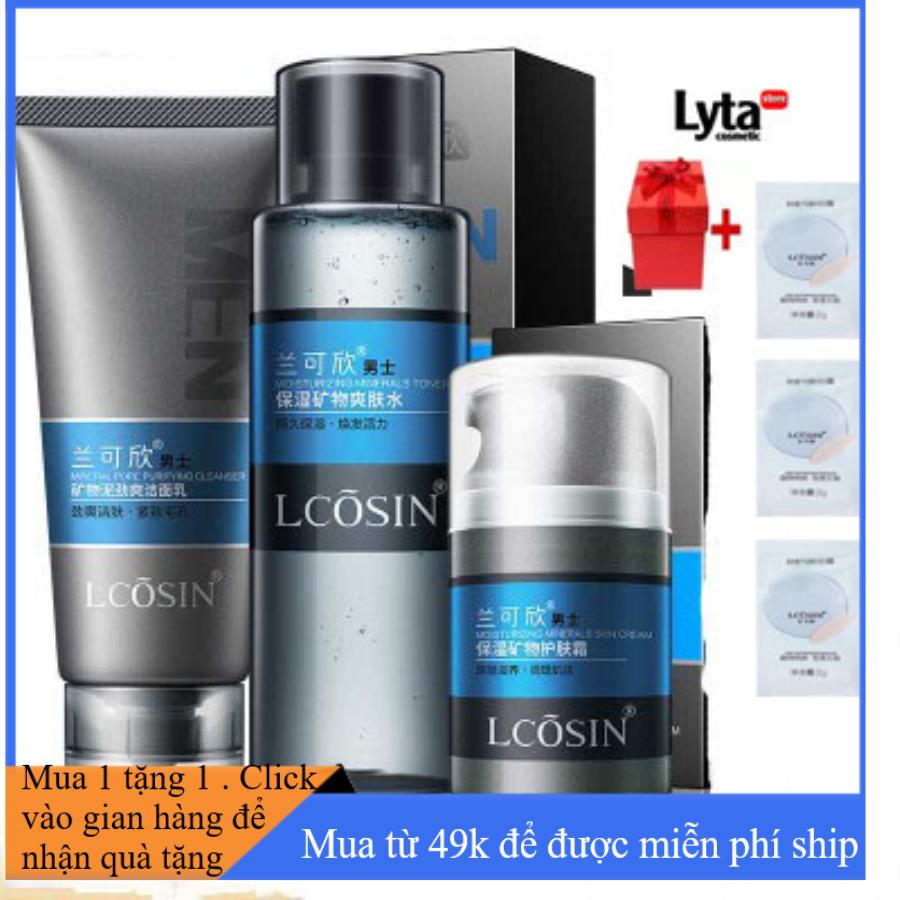 Bộ chăm sóc da nam Lcosin 3 sản phâm r