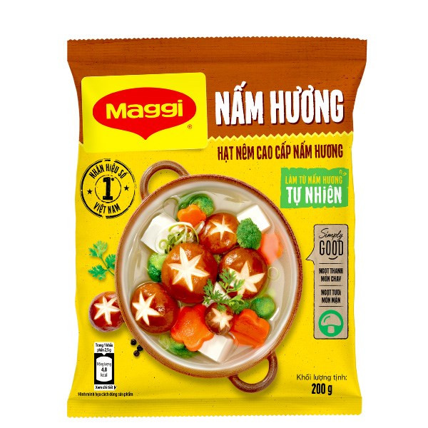 Hạt nêm Maggi cao cấp vị nấm hương gói 200g