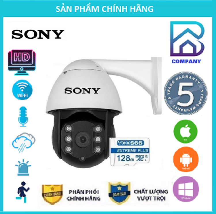( Combo Camera Thẻ 128GB Yoosee Bảo Hành 60 Tháng ) Camera Wifi Sony PTZ Xoay 360 Độ 4.0 Ngoài Trời - Trong Nhà 4.0 Mpx Full Hd 1080P , Siêu Chống Chịu Thời Tiết - New 2021