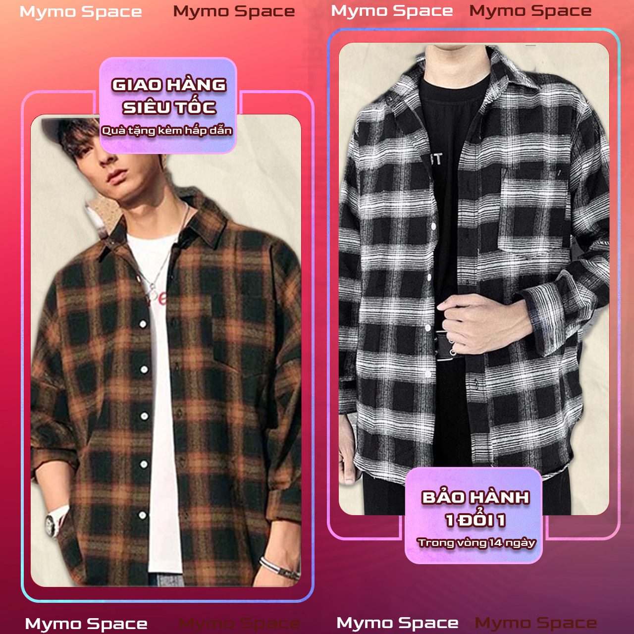 [ FULLTAG CHÍNH HÃNG ] Áo Sơmi Caro Đen / Caro Vàng  Tặng Giấy Thơm - Flannel Caro Vàng [ Form chuẩn UNISEX ]