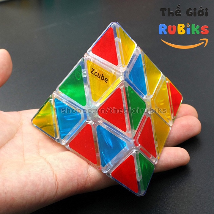 Rubik tam giác trong suốt zcube pyraminx 3x3 transparent đồ chơi z-cube