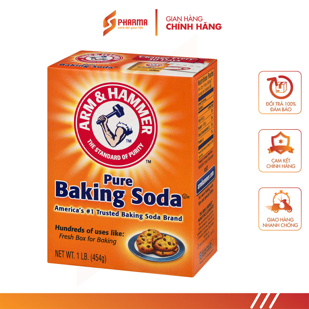 Baking Soda trắng răng, Làm sạch răng miệng, khử độc thực phẩm - Arm & Hammer 454g (Mỹ)