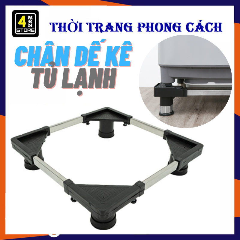 Chân Kệ Máy Giặt - Kê Tủ Lạnh Trụ INOX Đa Năng Chống Rung, Điều Chỉnh Được Kích Thước Cho Máy Giặt Cửa Ngang, Cửa Trên
