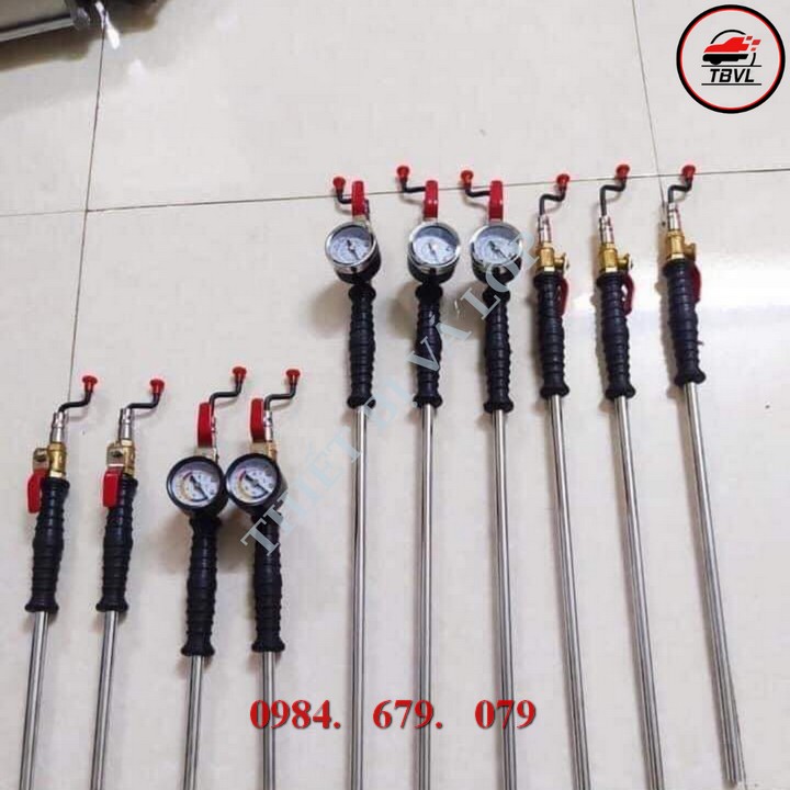 Tay bơm lốp xe tải xoáy ti van