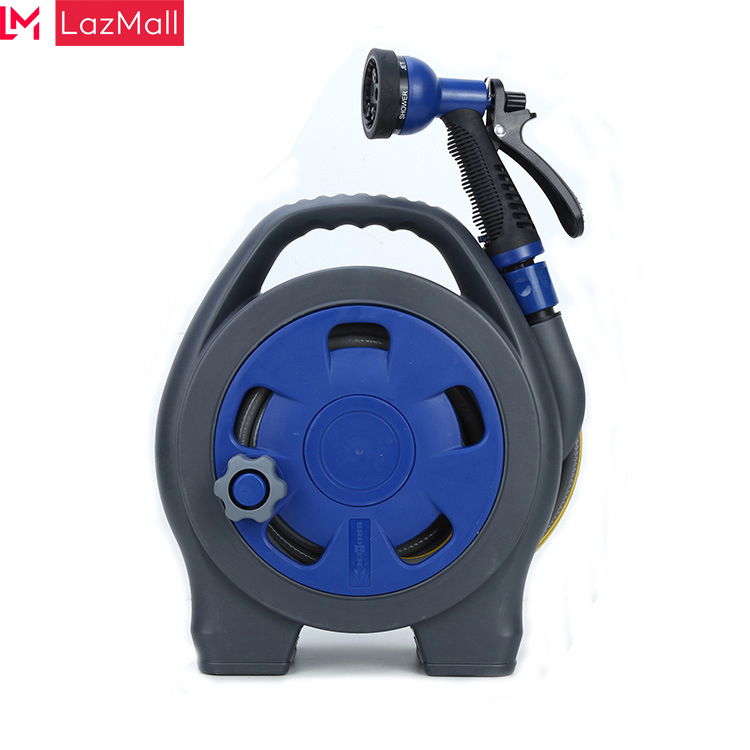Bộ vòi tưới cây, vòi rửa xe thu cuốn ống tự động 12 mét ống trong lô cuốn, Hàng Chính Hãng