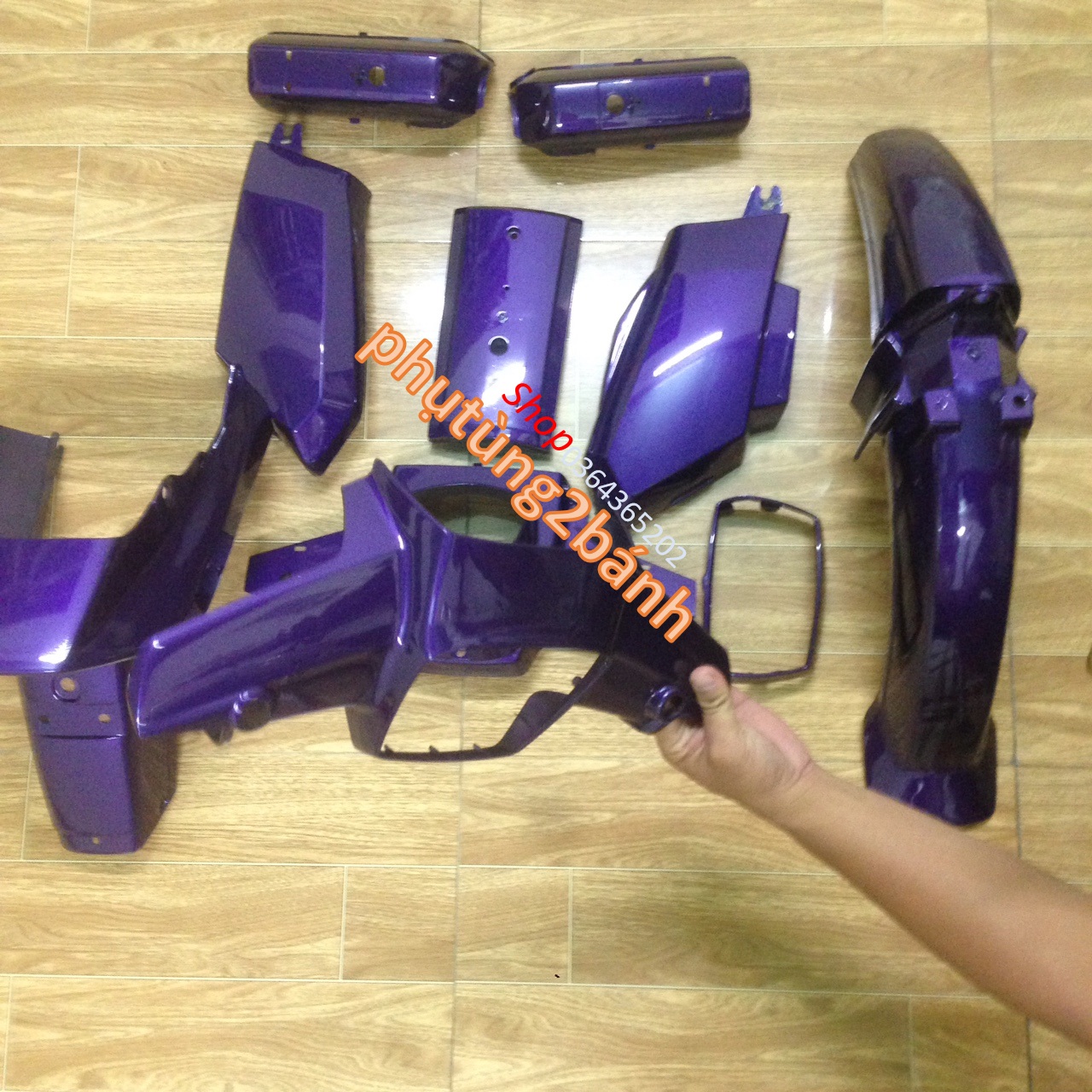 Dàn áo xe Dream ll ( MÀU TÍM ),nhựa nguyên sinh loại 1 ( TẶNG TEM )