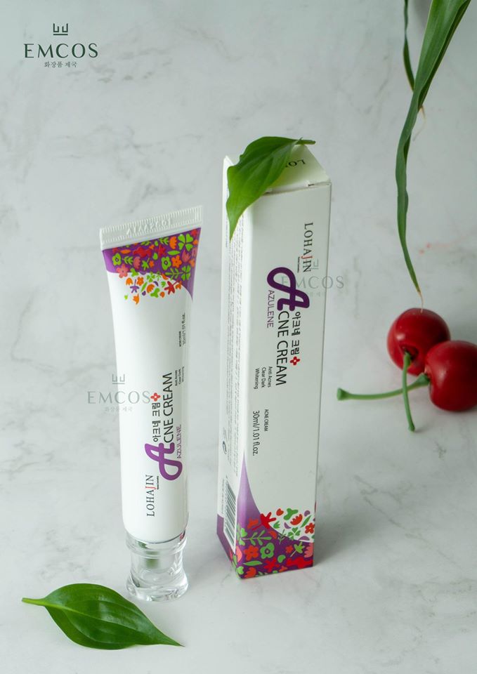 Kem mụn lohajin Azulene Acne Cream Hàn Quốc