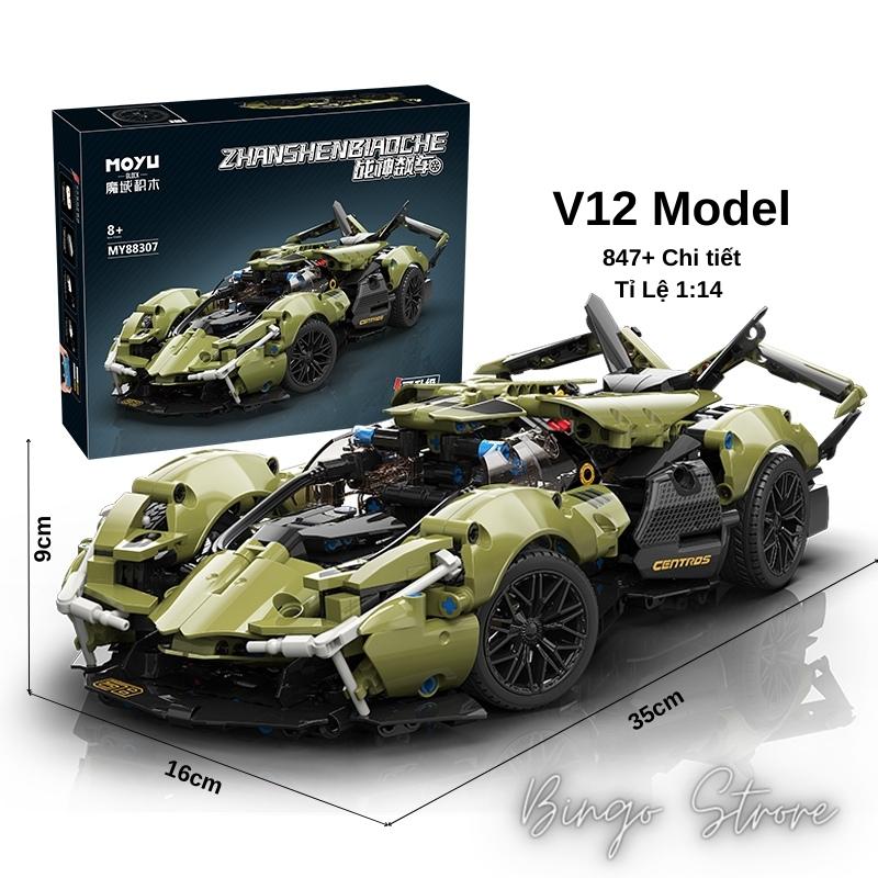 Mô hình lắp ráp siêu xe lamborghini v12 847 chi tiết tỉ lệ 1:14 - freeship max - bingo.store.vn