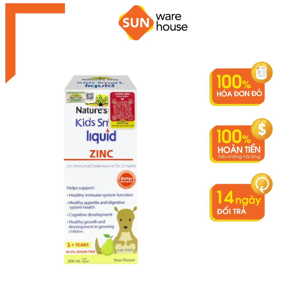 Siro Uống Nature's Way Kids Smart Liquid Zinc Bổ Sung Kẽm, Tăng Sức Đề Kháng Cho Bé 200ml Sunware House