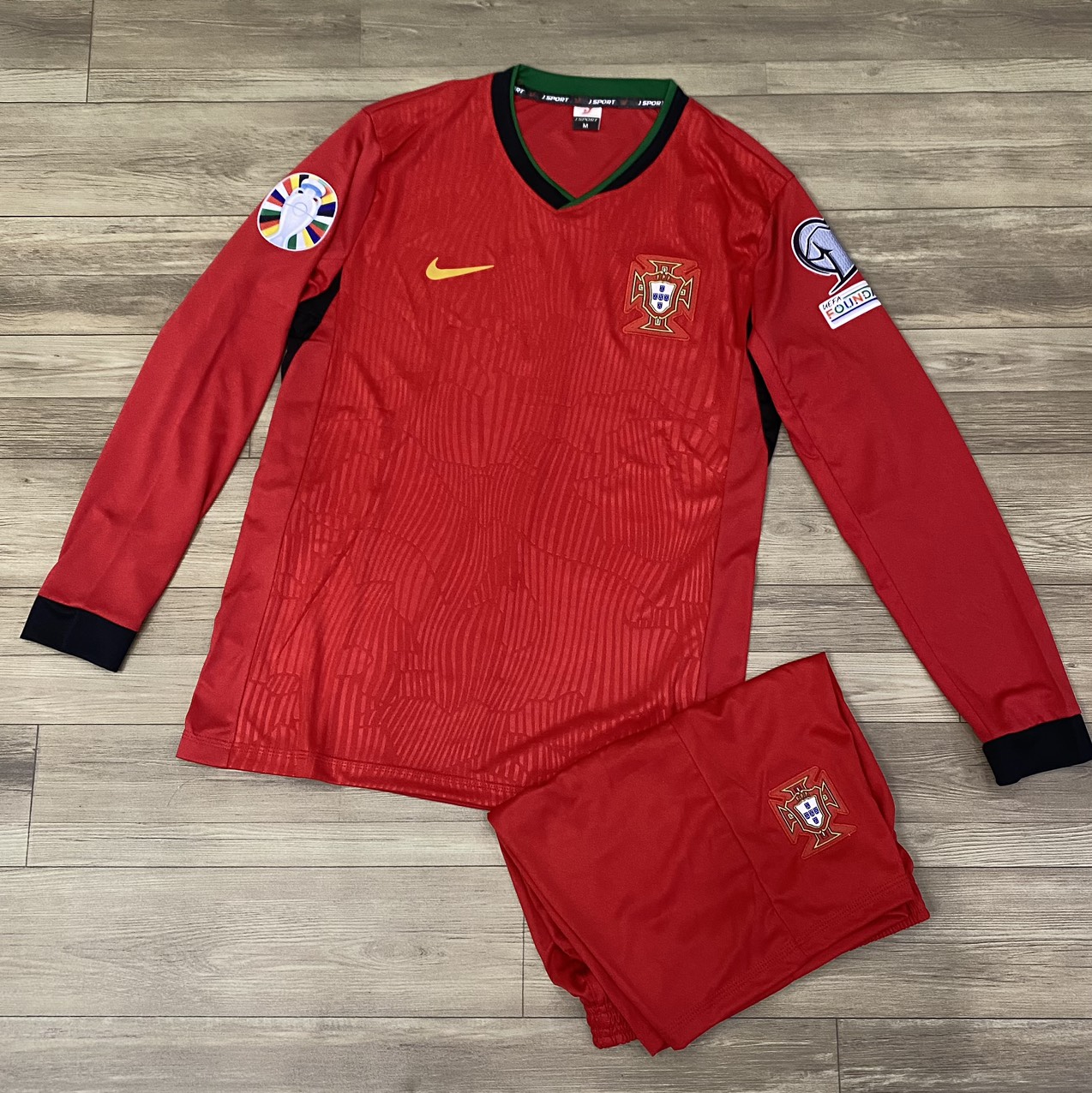 Bộ quần áo bóng đá tuyển Bồ Đào Nha đỏ đô mới 2024 TAY DÀI- FLG Euro