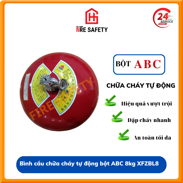 Bình cầu chữa cháy tự động bằng bột abc 8kg xfzbl8