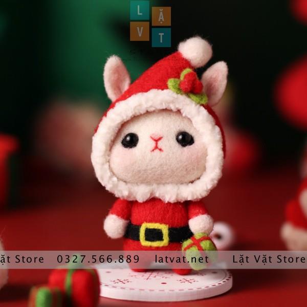 Bộ len chọc làm quà Giáng Sinh đơn giản - Có hướng dẫn và video - Needle felting Christmas Gift