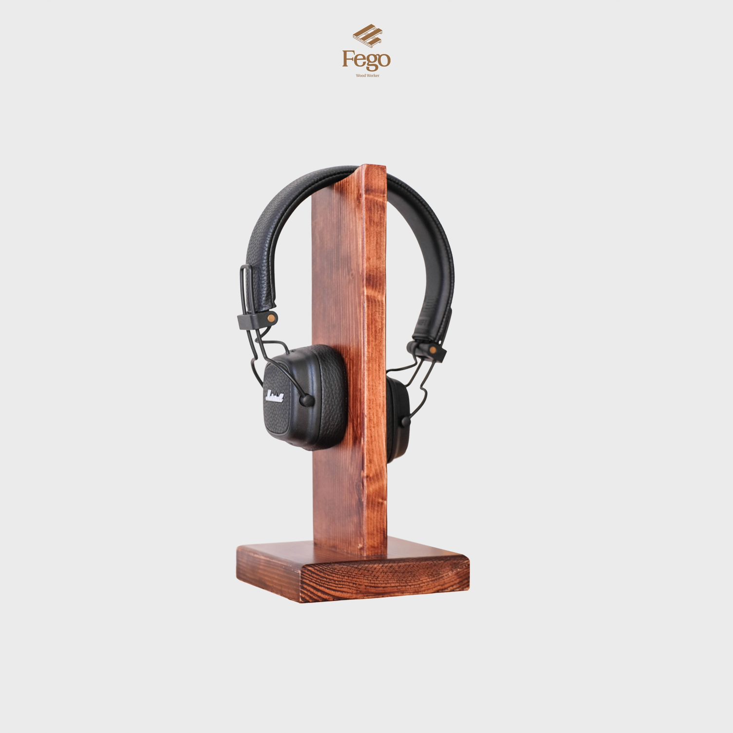 Giá treo tai nghe chất liệu gỗ thông tự nhiên FEGO Headphone Stand chụp tai thân gỗ