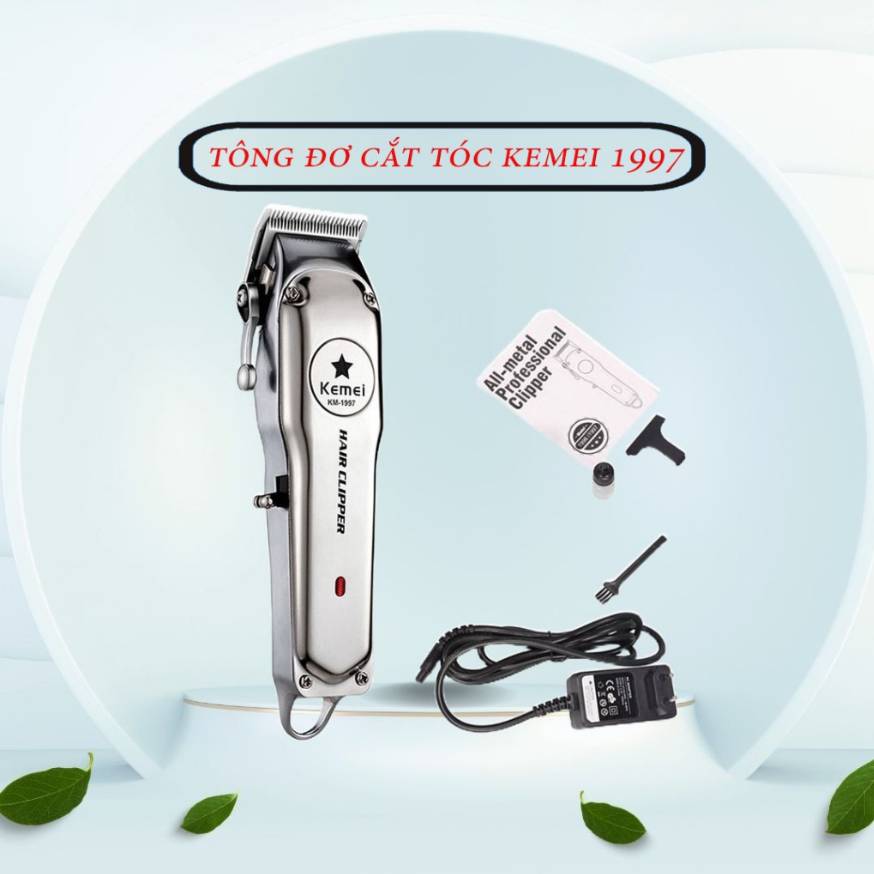    SALE 50%   Tông Đơ Cắt Tóc Chuyên Nghiệp Tại Nhà Tông Đơ Cắt Tóc Kemei KM-1996 1997 Không Dây Thân Kim Loại Chuyên Dụng Dành Cho Thợ Cắt Tóc Lưỡi thép không gỉ BH 12 Tháng 