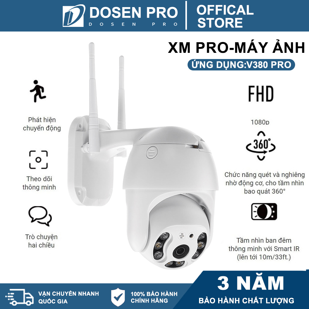 DOSEN Không thấm nước ngoài trời Camera Wifi V380 pro 4MP Q8  I Đàm thoại 2 chiều I Phát hiện con người I Xoay toàn cảnh 360 HD 1080P Máy ảnh