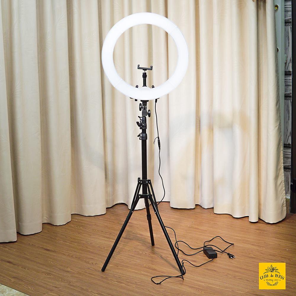 Bộ đèn livestream chân vòng led 16cm - 26cm cao 2m1