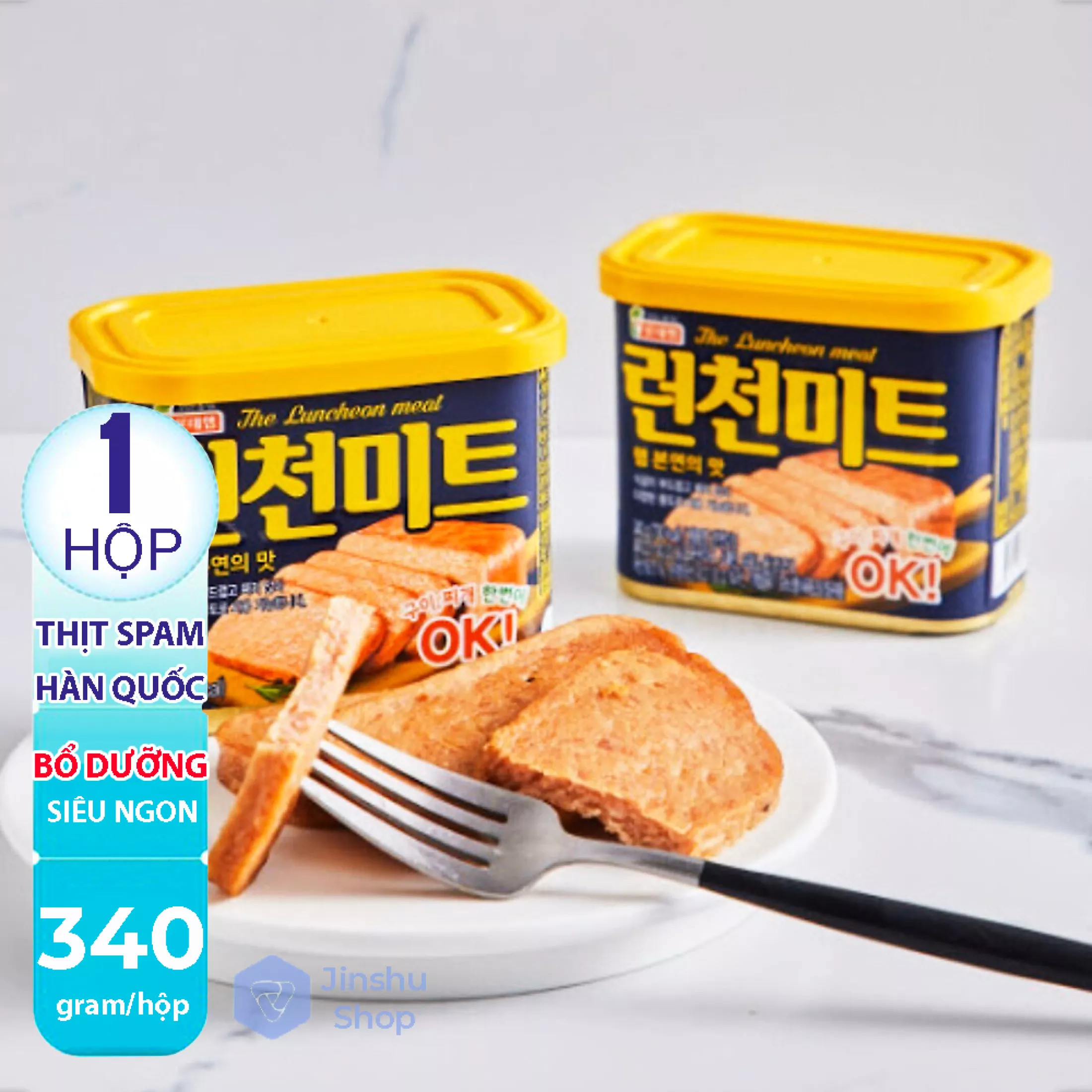 Thịt hộp lotte the luncheon meat hàn quốc 340g x 2 [ date 2024