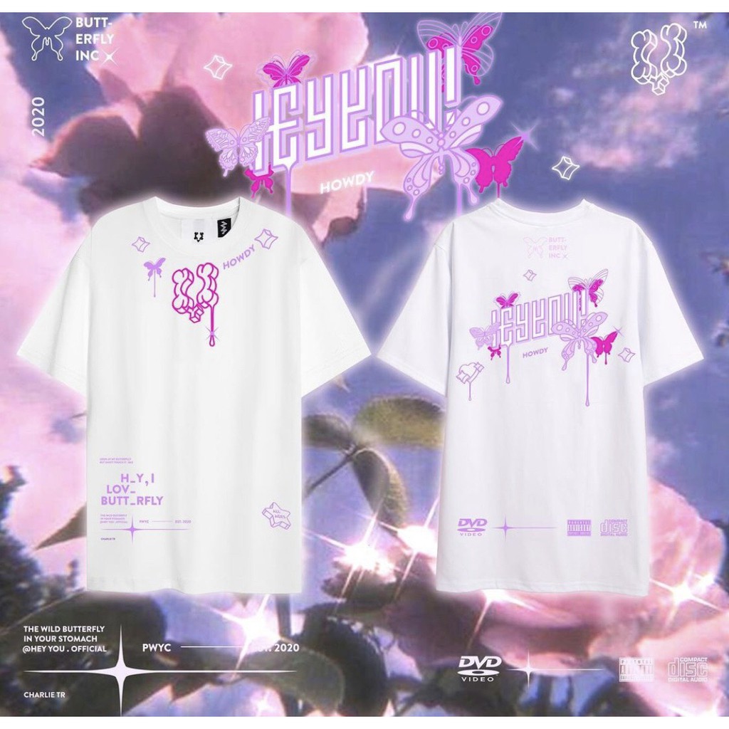 [HCM]Áo thun Hey You Studio BUTTERFLY INC - Tee Bướm Hey You Cotton 100% HÀNG SIÊU CẤP
