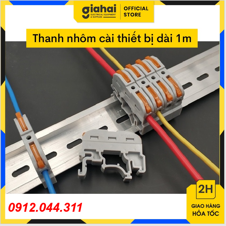 Thanh nhôm cài thiết bị,át ,khởi dài 1m - tbd73