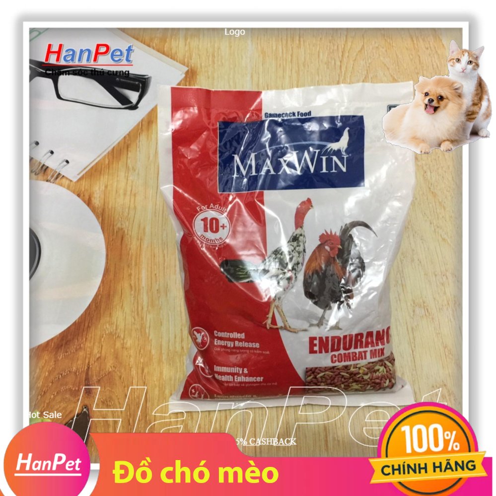 Hanpet - Cám gà chọi Maxwin - thức ăn gà đá - kích thích phát triển cơ - gói 1kg
