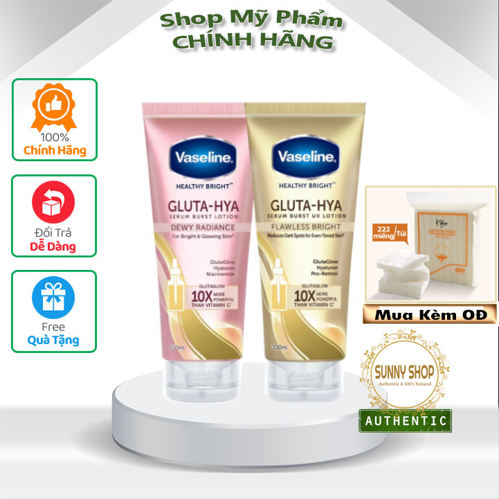 [Combo Dưỡng Sáng Da Chuyên Sâu] Serum Vaseline Gluta-Hya Dưỡng Da Sáng Mịn Sau 7 Ngày 330 ML