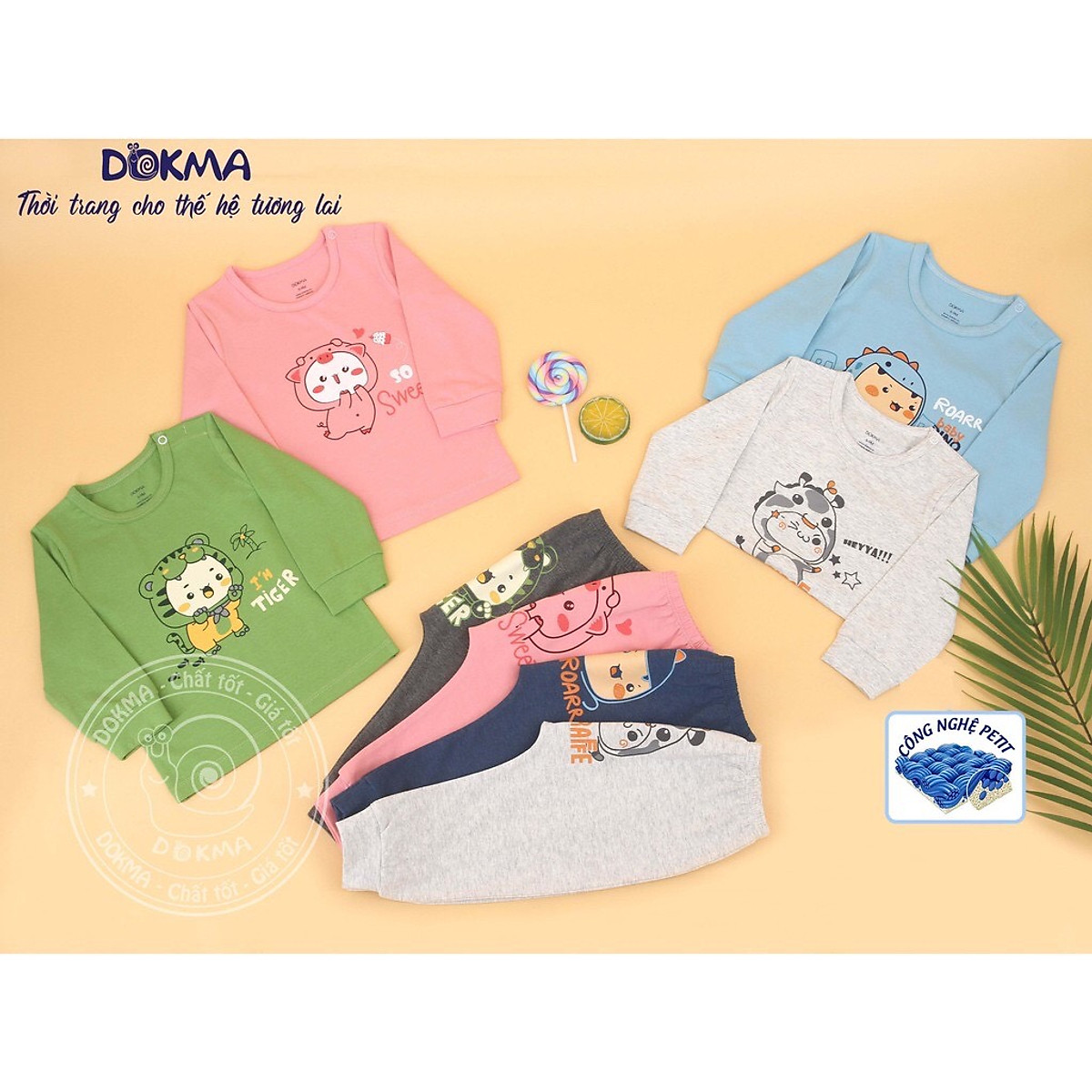 [THANH LÝ] Bộ Cài vai Dài Tay Dokma DB701