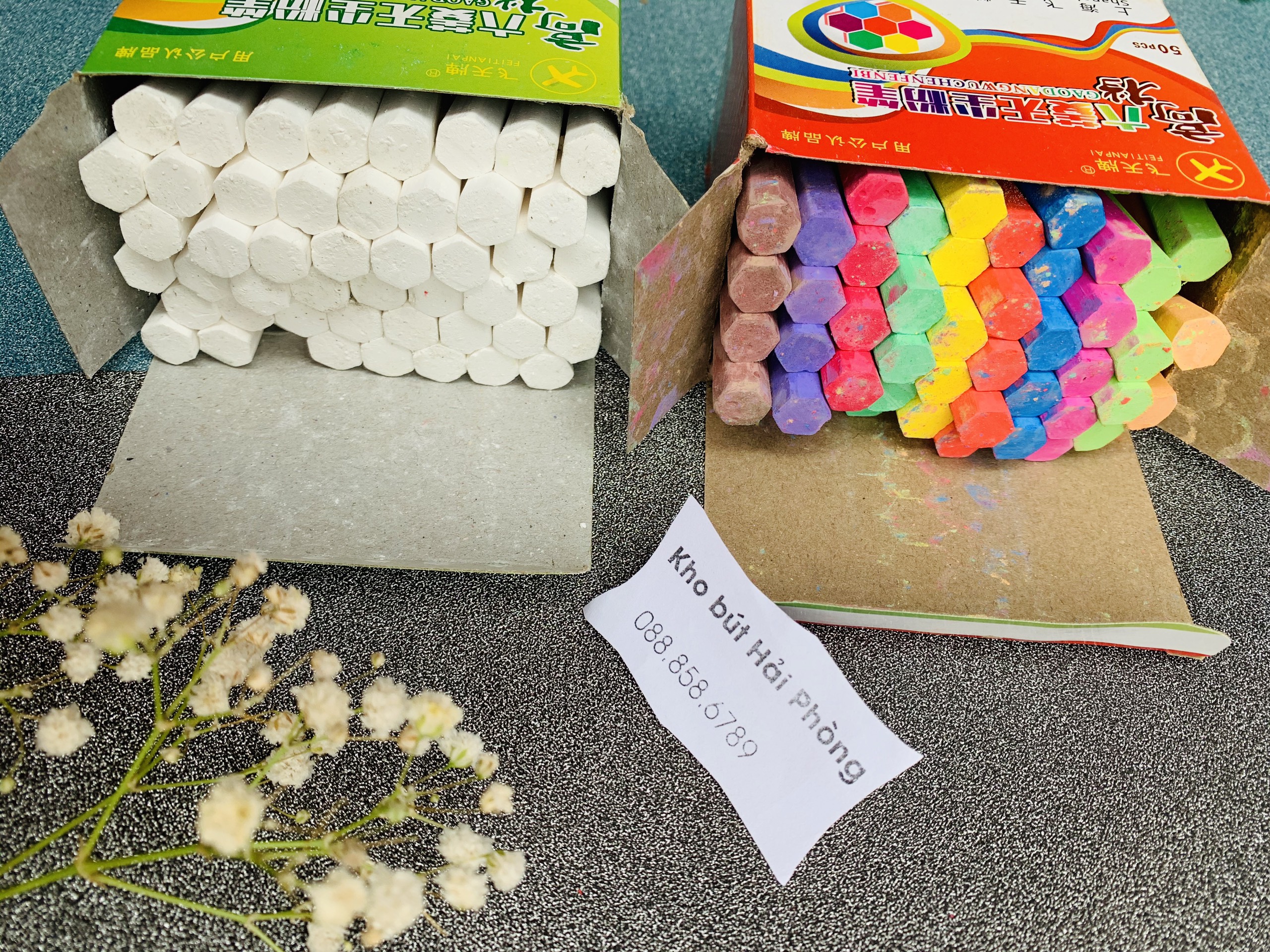 Phấn Lục giác trắng và mầu