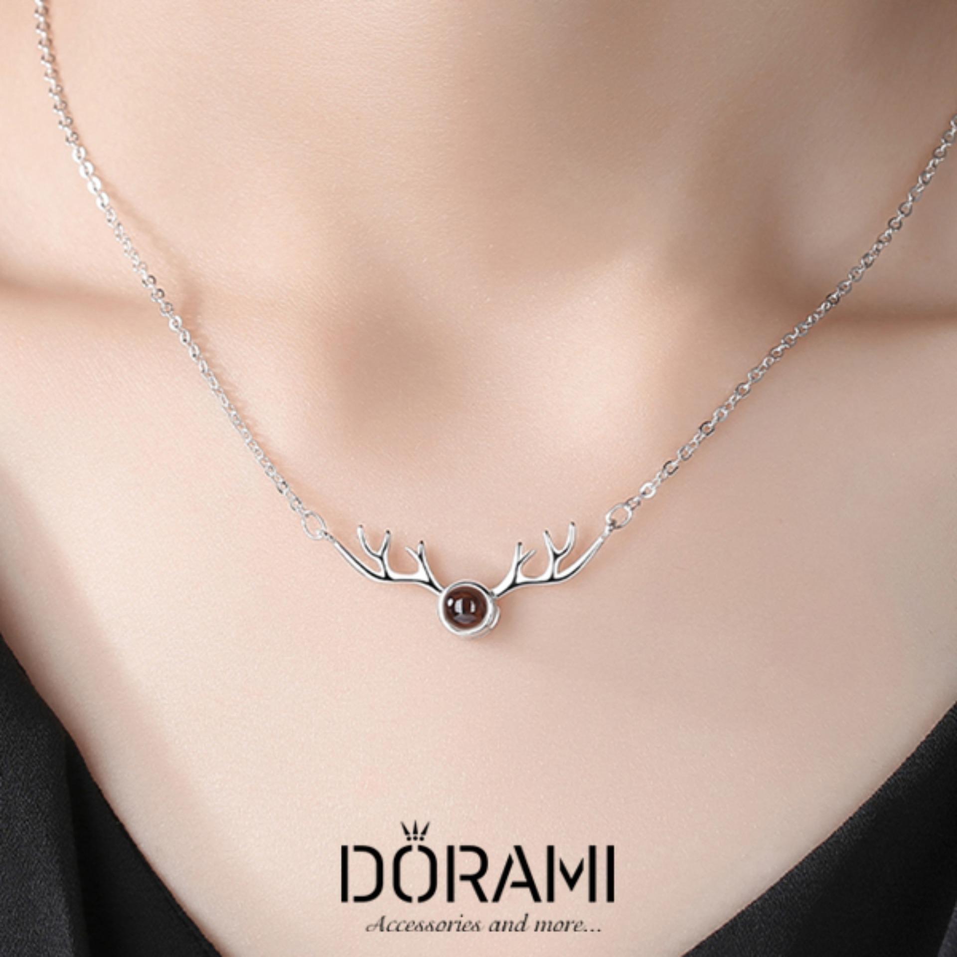 [HCM]Dây chuyền nữ bạc sừng hươu tỏ tình bằng 100 thứ tiếng i love you phụ kiện trang sức thời trang ulzzang hàn quốc - dorami