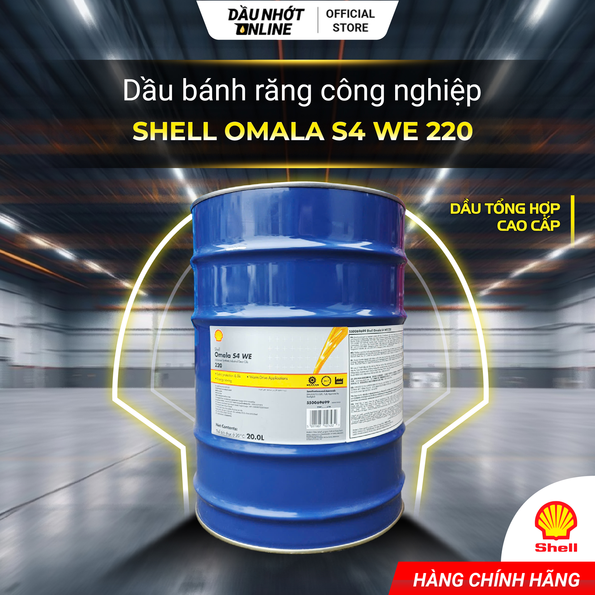 Dầu tổng hợp cao cấp dành cho bánh răng công nghiệp Shell Omala S4 WE 220 Giá 8,000,000 Đồng*Miễn phí vận chuyển