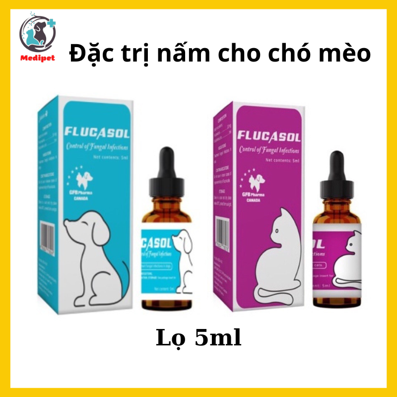 Flucasol loại bỏ nấm và viêm da trên chó mèo lọ 5ml - Medipet