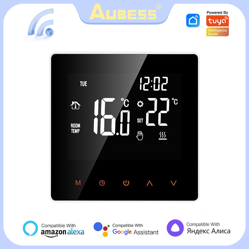 Aubess wifi thông minh nhiệt cho nướcđiện sưởi ấm sàn nướcgas nồi hơi làm việc với tuya cuộc sống thông minh Alexa Alice nhà