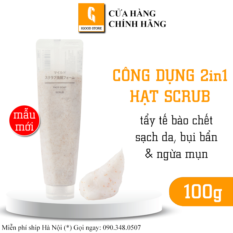 Igood - sữa rửa mặt tẩy tế bào chết muji face soap scrub 100g nhật bản